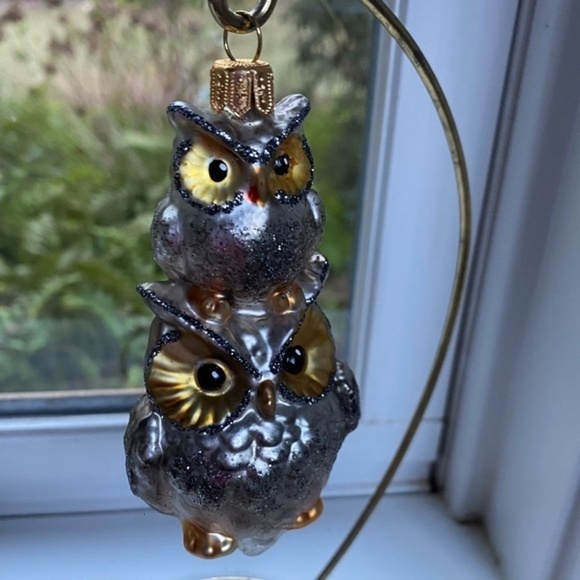Anthropologie  Terrain Glass Blown Owl Christmas  Tree Ornament - Picture 1 of 3